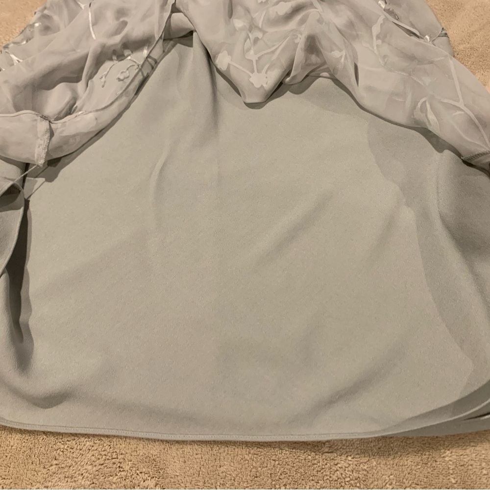 Blushe Impressions Silk/Rayon A-Line Flounce Skirt - Size 10 - Silver - EUC - Picture 8 of 10